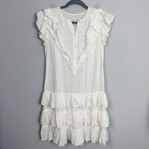 LA VIE | REBECCA TAYLOR Off White Checkered R
Layer Dress Women’s Size X-Small - Picture 4 of 12